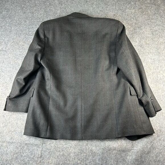 Vintage Ralph Lauren Blazer 100% Lambswool Mens Size 42R Gray Plaid Sports Coat - Picture 9 of 11